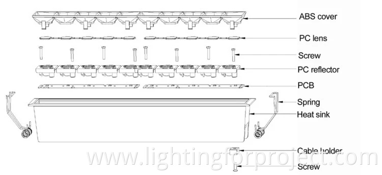 Modern design aluminum led trimless recessed linear light recessed downlight 30w for office